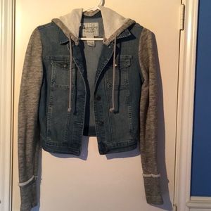 American Rag Removable Hoodie Blue Jean Jacket Size XS